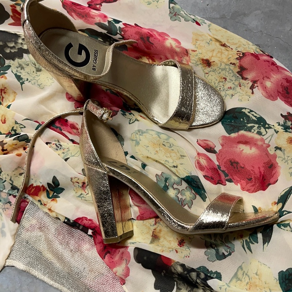 Guess gold heels